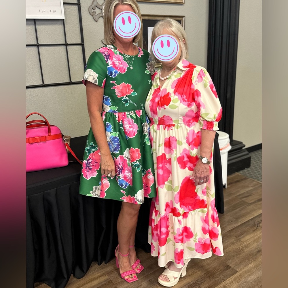 Kate Spade Floral Print Dress ♠️ Green & Pink